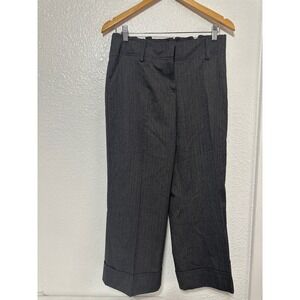 MICHAEL Michael Kors Gray Herringbone Cuff Cropped Dress Pants - 10